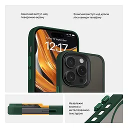 Чехол для Apple iPhone 14 Pro, Uniq MagCase, зеленый, противоударный, панель-накладка с MagSafe, ударопрочный TPU+PC, с магнитом MagSafe, поддержка полноценной беспроводной зарядки, ArmorStandart (ARM75326) - мініатюра 3
