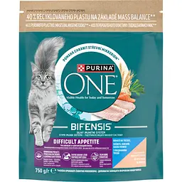 Сухий корм для дорослих котів Purina One Difficult Appetite з вибірковим смаком у їжі з високим вмістом тріски та фореллю 750 г