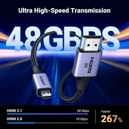 Кабель мультимедійний HDMI M to HDMI micro M 1.0m V2.1 8K60Hz HD164 black Ugreen (15516) - мініатюра 4