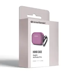 Силіконовий чохол для навушників Apple AirPods Pro, Hang Case, фіолетовий, ультратонкий захисний кейс товщиною 2 мм, захист від подряпин, пилу та ударів, компактний, з карабіном для кріплення, ArmorStandart (ARM56069) - мініатюра 8