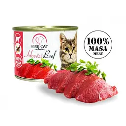 Вологий корм для дорослих котів Fine Cat з яловичиною, 200 г