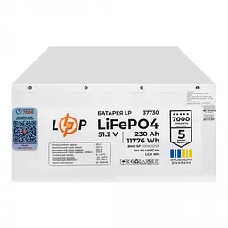 Акумулятор LogicPower LiFePO4 51,2V - 230 Ah (11776Wh) (BMS SP 200A/100А) RM RS485/CAN LCD WH - мініатюра 6