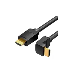 Кабель мультимедійний HDMI M to HDMI M 1.0m V2.0 4K60Hz 90° corner PVC black Vention (AARBF)