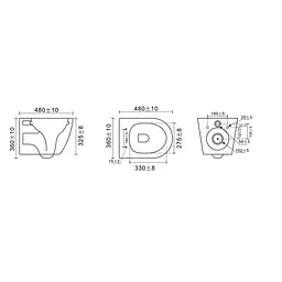 Унітаз підвісний Mixxus Premium Bevel-0304-T1 Black 480x360x360 мм сист. змиву Tornado 1.0 MP6677, Чорний матовий - мініатюра 3