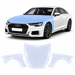 Антигравійна захисна бронеплівка за лекалами для Audi A7 C8 2018-2022 - капот і передні крила