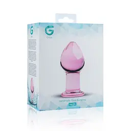 Рожева анальна пробка зі скла Gildo Pink Glass Buttplug - мініатюра 4