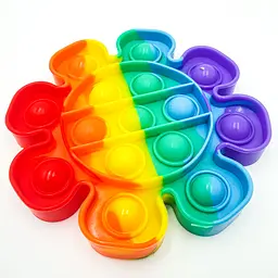 Сенсорна іграшка антистрес силіконова нескінченна пухирця поп іт UKC Pop It Fidget квітка веселка - мініатюра 4