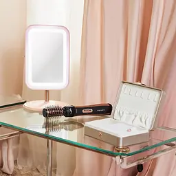 Подарунковий бокс: щітка-стайлер Sokany + косметичне LED-дзеркало + органайзер для прикрас CP2026-8