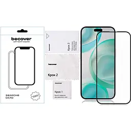 Захисне скло BeCover для Apple iPhone 16 Pro Black (712124) - мініатюра 2
