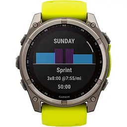 Смарт-годинник Garmin Fenix 8 Solar Sapphire 47mm Titanium with Amp Yellow/Graphite Silicone Band (010-02906-21) [116855] - мініатюра 7