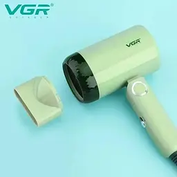 Фен для висушування та укладання волосся дорожній VGR V-421 зі складною ручкою та насадкою концентратор 1200 Вт - мініатюра 4