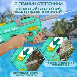 Водяний бластер електричний на акумуляторі 2 режими портативний водний автомат Combuy det0018990 - мініатюра 3