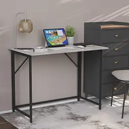 Стіл розкладний Моріс Ferrum-decor 750x1000x600 Чорний метал ДСП Бетон 16 мм (FRD-104675)
