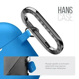 Силіконовий чохол для навушників Apple AirPods Pro, Hang Case, синій, ультратонкий захисний кейс товщиною 2 мм, захист від подряпин, пилу та ударів, компактний, з карабіном для кріплення, ArmorStandart (ARM56073) - мініатюра 4