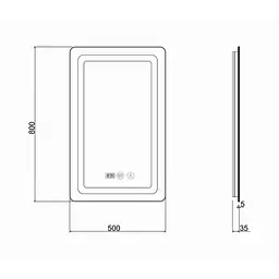 Дзеркало Qtap Mideya з антизапотіванням (DC-F911) 500x800 QT2078F911W, Білий - мініатюра 2