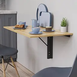 Обідній стіл-трансформер Ніка настінний Ferrum-decor 420x900x500 Чорний метал ДСП Дуб Артізан 16 мм (FRD-105169)