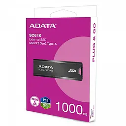 Портативний SSD ADATA SC610 1TB USB 3.2 550/500Mb/s Чорний - мініатюра 2