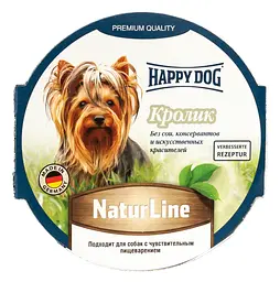 Вологий корм для собак Happy Dog Schale NaturLine Kaninchen, паштет з кроликом, 85 г (1002723)