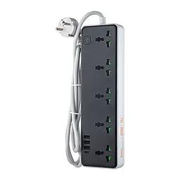 Мережевий фільтр Hoco AC13A Talento 5-position socket (1C3A) (EU) Black