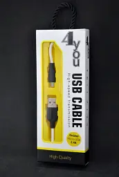 USB-кабель Micro USB 4you Dnister білий (2.4A, Silicon Perfect, 2 м)