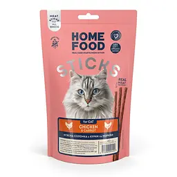 М'ясна соломка з курки та моркви - ласощі для котів Home Food 40 г