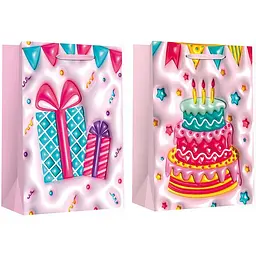 Набір пакетів подарункових Malevaro Large Birthday дизайн 3 паперовий 26x12.7x32.4 см 2 шт. (760448ML/2)