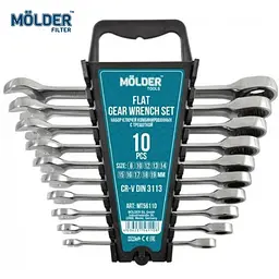 Набір ключів комбінованих Molder з тріскачкою 8-19 мм 10 шт Оригінал (MT56110)
