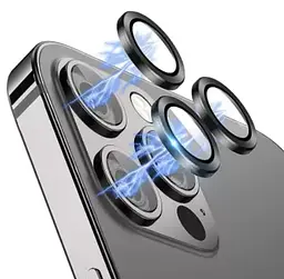 Захисне скло на камеру DK для Apple iPhone 15 Pro Max Lens Metal Ring Eagle Eye 017190 black 2 шт. - мініатюра 4
