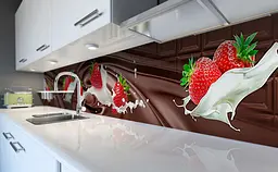 Кухонний фартух Happy Pocket Полуниця та Шоколад вінілова наклейка для кухні Їжа Коричневий 60х300 см Z181326 - мініатюра 6