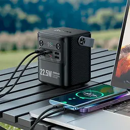 Портативний акумулятор HOCO J152 Tough PD + light power bank 80000mAh з ліхтарем 6 виходів 4USB + 2Type-C - мініатюра 2