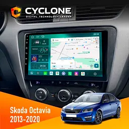 Штатна магнітола Skoda Octavia A7 2013-2020 Cyclone C10-013 4x64 DSP 4G Cyclone (НФ-00006356)