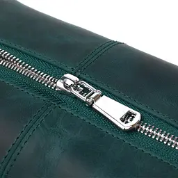 Шкіряна матова косметичка Shvigel 16399 зелена - мініатюра 5
