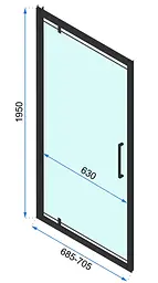 Душова кабіна Rea Rapid Swing 90x120 black REA-K6422 + REA-K6407, Чорний матовий, Універсальна, прозрачний, Чорний матовий - мініатюра 6