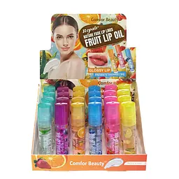 Блиск-масло для губ роликовий фруктовий Comfor Beauty, упаковка 24 шт.