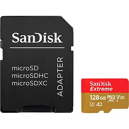 Карта пам`яті SanDisk microSDXC 128GB C10 UHS-I U3 Extreme A2 V30 + SD Adapter (SDSQXAA-128G-GN6MA) [139532]