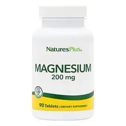 Магній Natures Plus Magnesium 200 mg, 90 таблеток