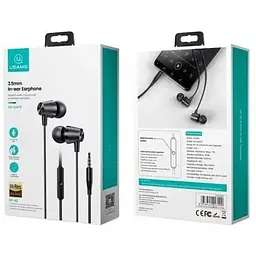Hаушники USAMS 3.5mm Earphone 1.2m EP-42 US-SJ475 посилений кабель чорні US-SJ475 - мініатюра 4