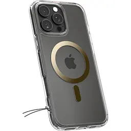 Прозорий чохол Spigen Ultra Hybrid MagSafe Gold для iPhone 16 Pro (ACS08132) - мініатюра 3