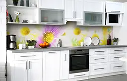 Кухонний фартух Сонячні Ромашки вінілова для кухні 65х250 см Квіти Жовтий Happy Pocket Z184174
