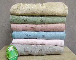 Набір бамбукових махрових турецьких рушників Cestepe 6 штук Bamboo Zumrut Light 70х140 - мініатюра 2