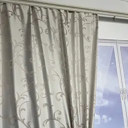 Жакардові штори бежевого кольору з вензелем на тасьмі 2шт. 150х270 ALBO pbe0052397 - мініатюра 9
