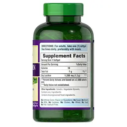 Натуральна добавка Puritan's Pride Soy Lecithin 1200 mg 250 капсул - мініатюра 2