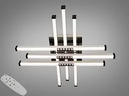 Сучасна стельова LED-люстра Diasha 2532WH+BK dimmer білий + чорний, 60 Вт, з пультом і димером, 68 см, до 10m2