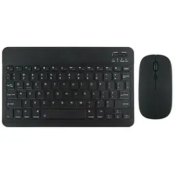 Портативна бездротова клавіатура + миша 2-в-1 Bluetooth Slim для планшетів, смартфонів, ПК, смарт-телевізорів, чорна