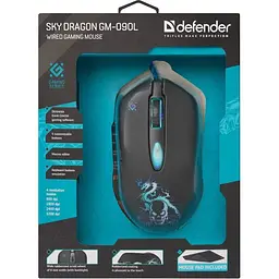 Миша Defender Sky Dragon з ігровою поверхнею GM-090L USB Black (52090) - мініатюра 5