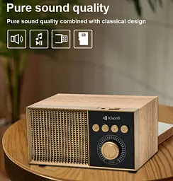 Портативная колонка ретро Kisonli G10 Bluetooth 1200mAh 5Вт Wooden - мініатюра 6
