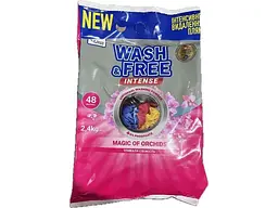 Пральний порошок WASH & FREE 2,4 кг руч/авт Intense Магія орхідей
