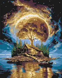 Алмазная мозаика/вышивка Пейзаж. Остров тишины 40*50 см Оригами OD 3014-01
