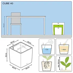 Вазон Lechuza Cube Premium 40 Сіро-коричневий (16365) - мініатюра 4