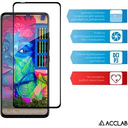 Скло захисне ACCLAB Full Glue Moto G72 Black (1283126583025) - мініатюра 5